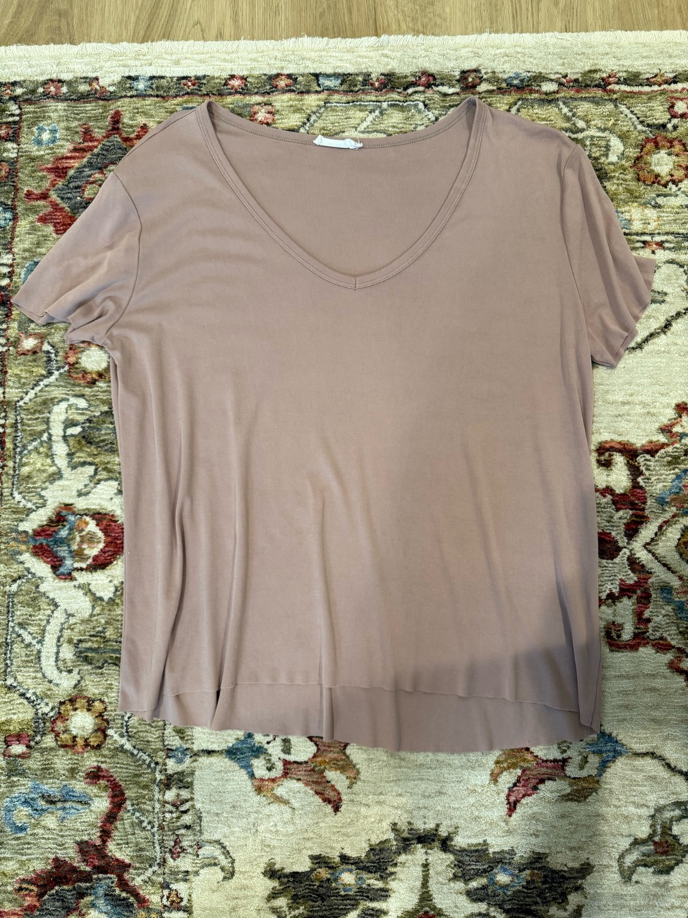 Women’s V-Neck Short Sleeve Tee - Dusty Mauve